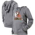 Women's New Era Gray Cleveland Browns Floral Raglan Pullover Hoodie