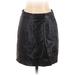 BB Dakota by Steve Madden Faux Leather Skirt: Black Print Bottoms - Women's Size 4