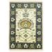 White 37 x 24 x 0.25 in Area Rug - ADMINRUGS Floral Handmade Hand-Knotted Rectangle 2' x 3'1" Wool Area Rug in Cream Wool | Wayfair OT-8310