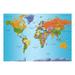 Williston Forge Peel & Stick World Map Wall Mural - World Map Colourful - Removable Wall Decals Vinyl in Blue/Gray/Green | 41 W in | Wayfair