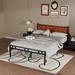 Hokku Designs Geneal Bed Upholstered/Metal/Faux leather in Brown | 39.4 H x 60.6 W x 82.3 D in | Wayfair 5EED80982DEA4413982954D29280C9D6