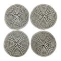 Dakota Fields Green Handmade Crochet Doilies Cocktail Drink Coasters 5-inch Round, Set Of 4 in Gray | 5 W in | Wayfair