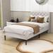 Winston Porter Kinsington Twin Tufted Low Profile Platform Bed Upholstered/Linen in Gray | 39 H x 40 W x 79 D in | Wayfair