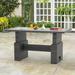 Latitude Run® Ceona Rectangular 52" L x 26" W Outdoor Dining Table Glass/Wicker/Rattan in Black | 27.6 H x 52 W x 26 D in | Wayfair