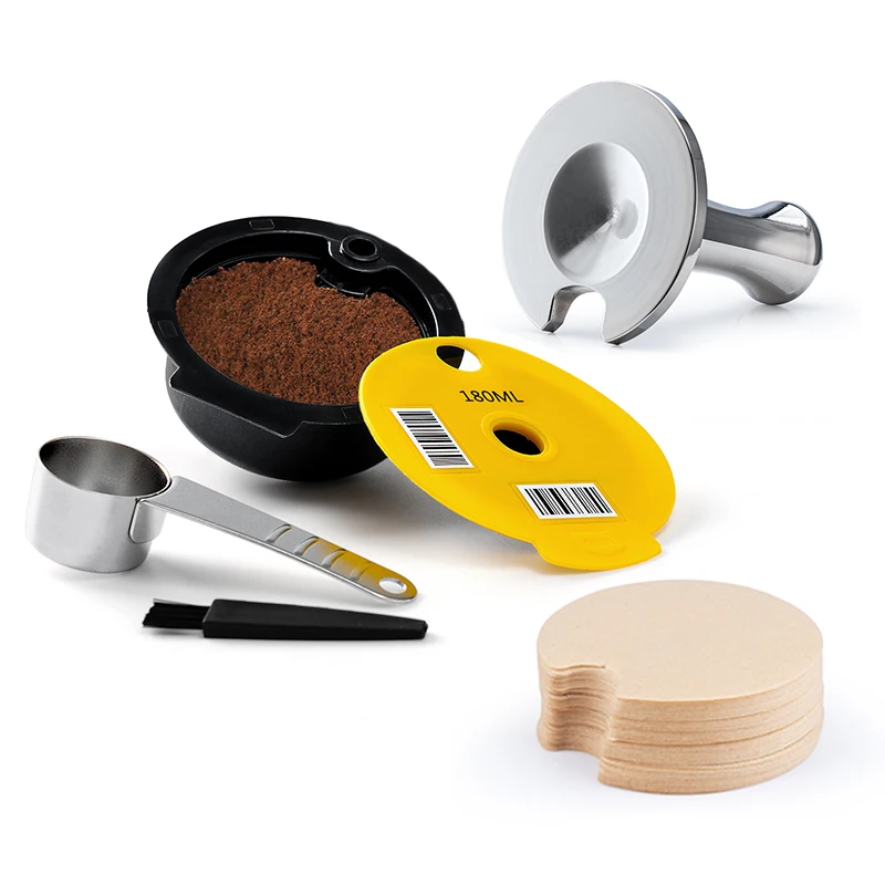 Dosettes de capsules de café réutilisables pour Bosch Tassimo Happy Suny Vivy, accessoires de cafetière expresso avec papier filtre de doseur de café