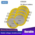 8PCS CR2025 2 Solder Feet Pins 3V Button Cell Batteries Tabs 150mAh Lithium Coin Battery For Car Key