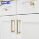 YONFIA 3778Q Gold Solid Zinc Alloy Drawer Furniture Handle Knob Satin Brass Wardrobe Cupboard