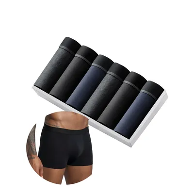6 teile/paket Boxer Shorts Männer Unterwäsche Baumwolle Atmungsaktive Höschen Männliche Unterhose Image