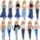 Nk offiziellen 1 set heißen Verkauf Outfits für Barbie Puppe Kleidung Set gestrickt Mode Top Jeans