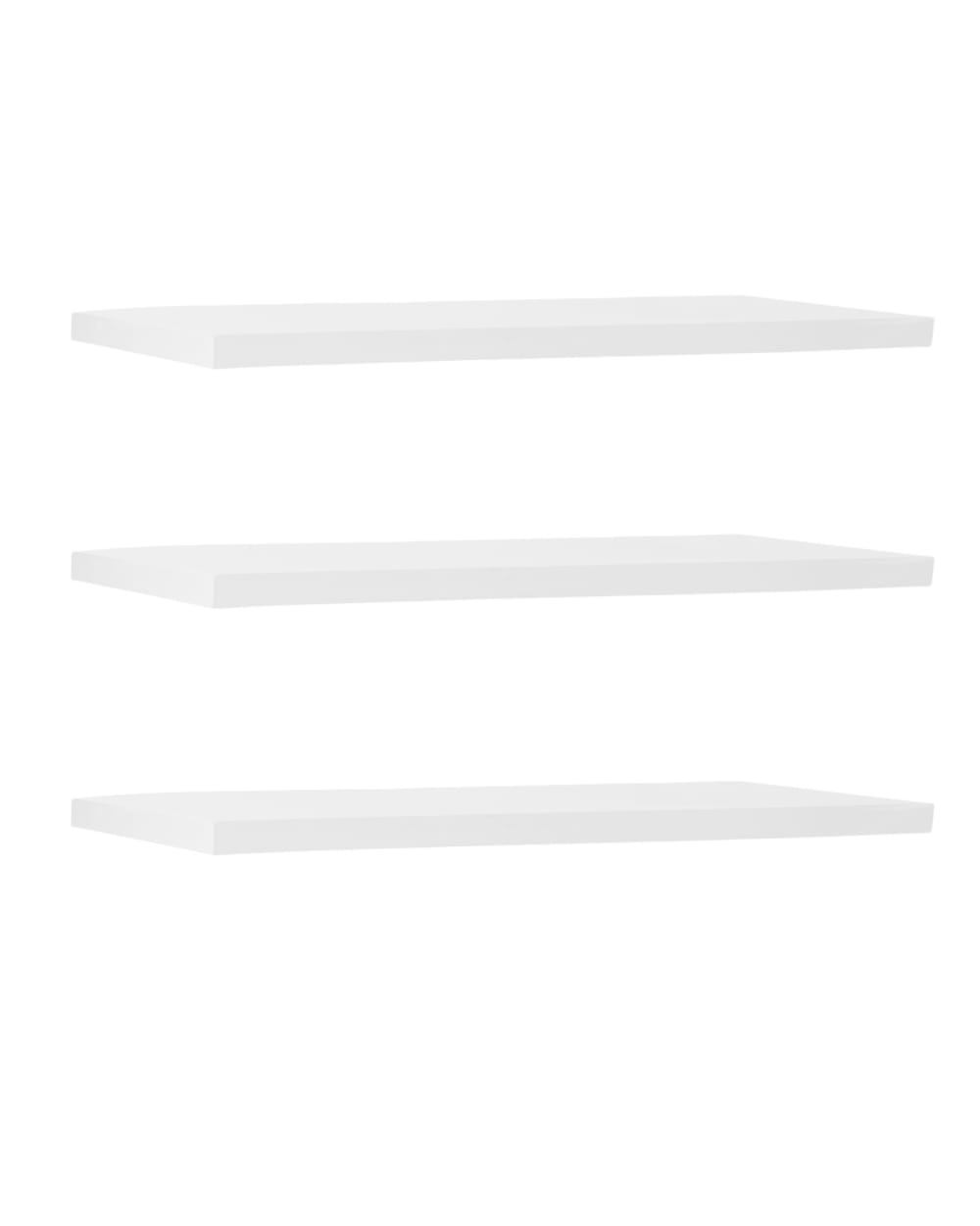 Ensemble 3 étagères flottantes en bois de sapin blanc 120x3,2cm