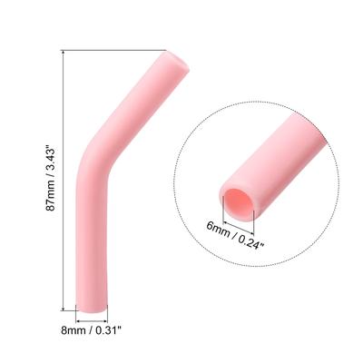 8pcs Silicone Straw Elbows Tip Fit for 6mm/0.24" OD Straws