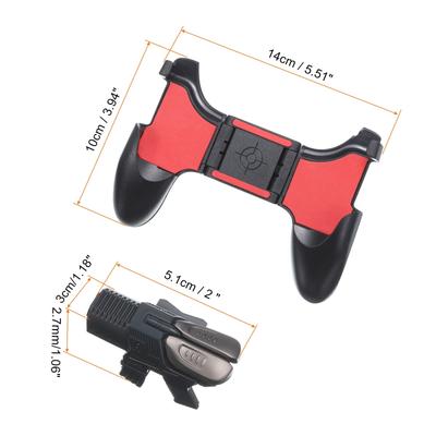 Mobile Game Controller Gaming Triggers Gamepad M41 Aim&Fire Keys High Sensitive - Black Red