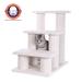 3 Step Real Wood Cat Step Stairs Ramp, Dogs Climber And Kitten Steps - Ivory