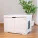 Cat Litter Box Enclosure, Hidden Litter Box Furniture Cabinet, Indoor Cat House Side Table in White