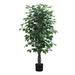 Artificial Plant, 58" Tall, Ficus Tree, Indoor, Faux, Fake, Floor, Greenery, Potted, Decorative, Green Leaves, Black Pot