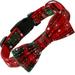 Dog Cat Collar Bowtie Buffalo Check Plaid Christmas Winter Snowflake Pet Collarï¼ŒGreen - Green-M