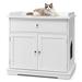 Wooden Cat Litter Box Enclosure with Drawer Side Table Furniture