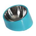 Raised Cat Food Bowls Stainless Steel Cat Bowl Tilted Elevated Cat Bowls Non Spill Kitten Puppy Food Bowl Slanted Dog Bowl Elevated Dish for Pets Dog Feeder Feeding Bowl for Cat - blue