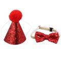 NUOLUX 1 Set Dog Christmas Costume Xmas Headband and Tie Set Wearable Accessory (Red)