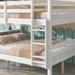 Full Over Full Loft Bed Frame Wood with Bookcase Shelf Headboard Guest