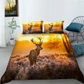 3D Deer Printed Duvet Cover Set Luxury Home Bed Set Vintage Bedclothes Bedding Suit Full (80 x90 )