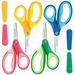 Huhuhero Kids Scissors 5 Small Safety Scissors Bulk Blunt Tip Toddler Scissors Soft Grip Kid scissors for School Classroom Children Craft Art Supplies Assorted Colors 4-Pack