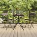 Aibecy 3 Piece Folding Bistro Set Brown Poly Rattan