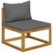 Anself Sectional Middle Sofa & Dark Gray Cushion Solid Acacia Wood