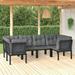 Anself 6 Piece Outdoor Patio Furniture Set Sectional Sofa Set with Dark Gray Seat and Back Cushions Black Poly Rattan Conversation Set for Garden Deck Poolside Backyard