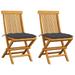 Htovila Patio Chairs with Anthracite Cushions 2 pcs Solid Teak Wood