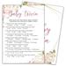 Baby trivia Baby Shower Games Blush Pink Floral Themed -30 Game Card and 1 Answer Card Set Baby Gender Reveal Party Game Baby Shower Party Decorations -004-005