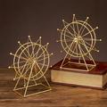 Ferris Wheel Decorations Iron Sculpture Decor for Living Room TV Cabinet Bookshelf