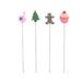 4pcs Stainless Steel Cake Test Pin Bread Tester Probe Baking Tool for Biscuit Cupcake Muffin (Strawberry Cake+Hand+Xmas Tree+Snowman)
