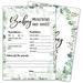 Baby PREDICTIONS and ADVICE Baby Shower Games Greenery Eucalyptus Themed - 30 Game Card Set Baby Gender Reveal Party Game Baby Shower Party Decorations -006-013
