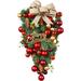 Christmas tear wreath at the front door artificial tear curtain winter wreath Christmas decorations ball decorations pine nuts branches bows Merry Christmas logo outdoor indoor home decoration