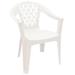 Adams Penza Outdoor Resin Stack Chair with Phone Holder Plastic Patio Furniture White