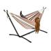 Double Hammock 2-Person Hanging Bed with Carrying Bag Functional Camping Hammock 450lb Weight Capacity Desert Stripes