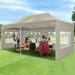 HOTEEL 10x20 FT Heavy Duty Canopy with 6 Removable Sidewalls Pop up Party Tent Outdoor Event Gazebo Commercial Canopy Tents Khaki