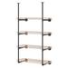 Yuanshikj 2Pc (56 tall 12 deep 3/4 ) Industrial Wall Mount iron Pipe Shelf Shelves Shelving Bracket