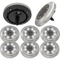 Solar Lights Outdoor Disk Lights Solar Powered - 8 Led Outdoor in-ground Solar Lights for Landscape Walkway Lawn Steps Decks Pathway Yard Stairs Fences LED lamp Waterproof (Warm White-8pcs)