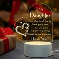 Afterprints Daughter Gifts - to My Daughter Engraved Night Light Daughter Gift from Mom on Mothers