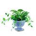 X-nego Artificial Plants Faux Plants Potted Fake Plants with Gray Imitation Stone Pots for Home Off