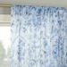 No. 918 Ambree Vintage Floral Sheer Rod Pocket Curtain Panel 51 x63 Chinoiserie Blue