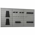 moobody 3 Piece Wall-Mounted Peg Boards Steel Wall Panels with Holes Metal Tool Pegboards Storage Organizer Gray for Garage Workbench Workshop