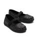 TOMS Kids Tiny Black 's Foil Dot Microfiber Mary Jane Flat Shoes, Size 6