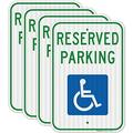 Handicap Parking Sign Reserved Parking Sign (4 Pack) 12x18 Inches EGP Reflective .063 Aluminum by