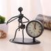 Creative Iron Stainless Steel Small Desk Clock Iron Retro Personality Clock Gift Birthday Gift Iron Table Alarm Clock With Musical Instruments Gadgets Decoration Craft
