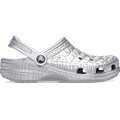Crocs Silver Classic Metallic Crocskin Clog Shoes
