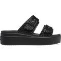 Crocs Black Brooklyn Croco Shine Buckle Shoes