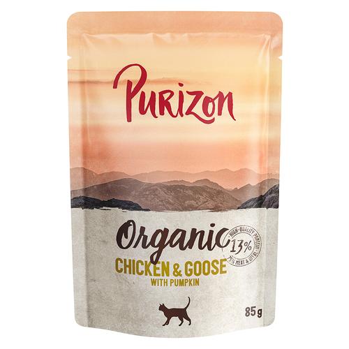 12x 85g Organic Huhn und Gans mit Kürbis Purizon Katzenfutter nass